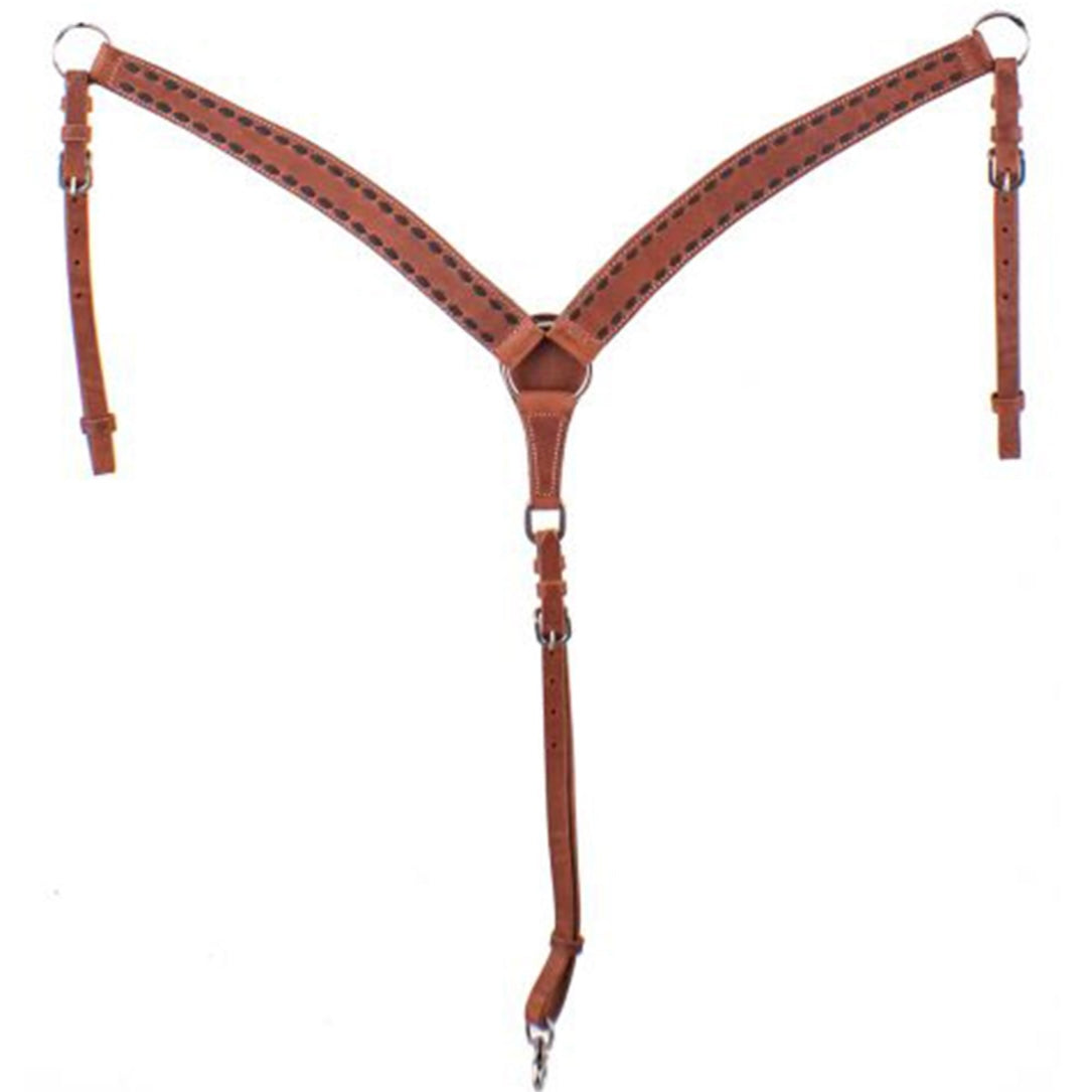 Collier de Poitrine en Cuir Premium avec Coutures Décoratives