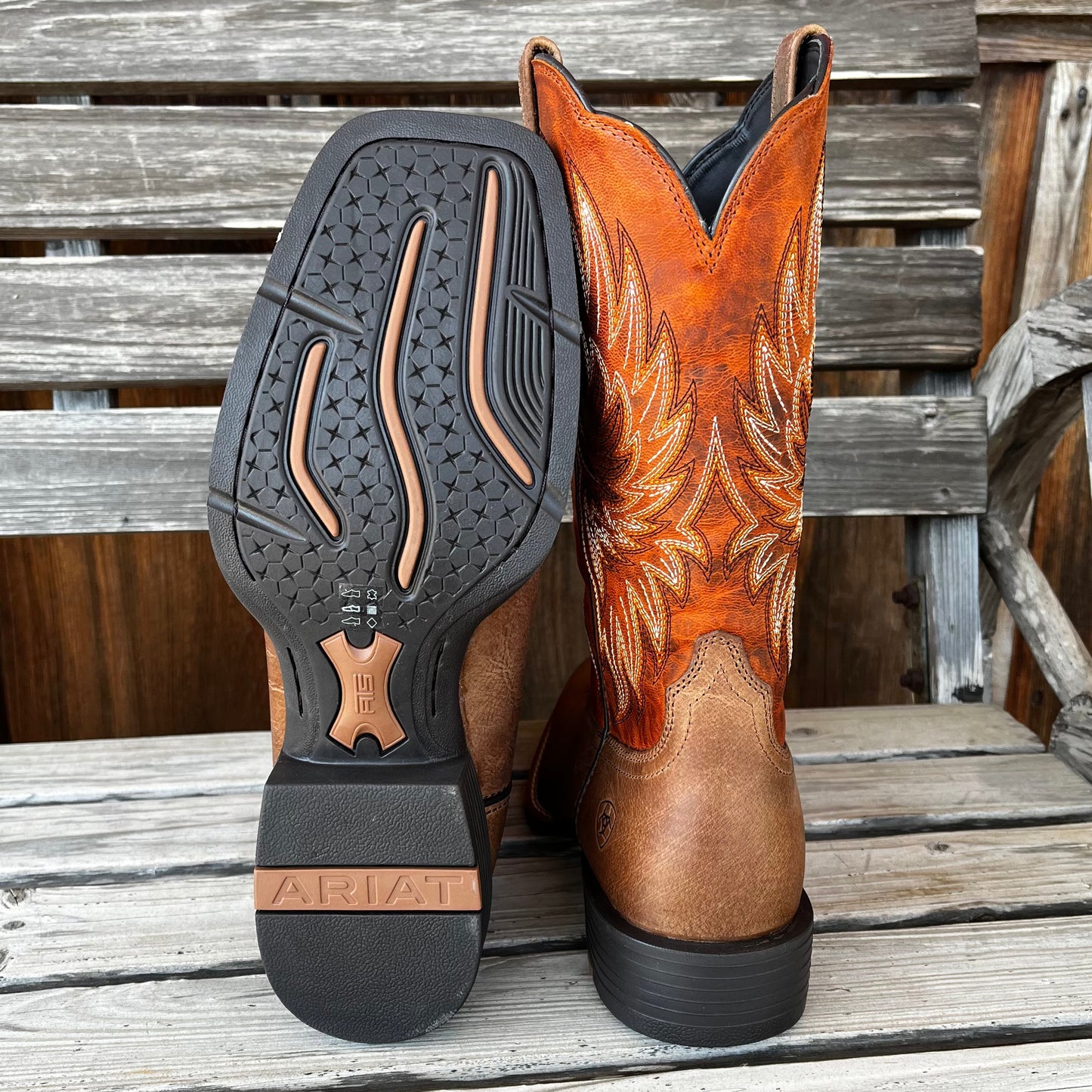 Ariat Men's Sport Rider Boots - Brown & Burnt Orange - Korvel