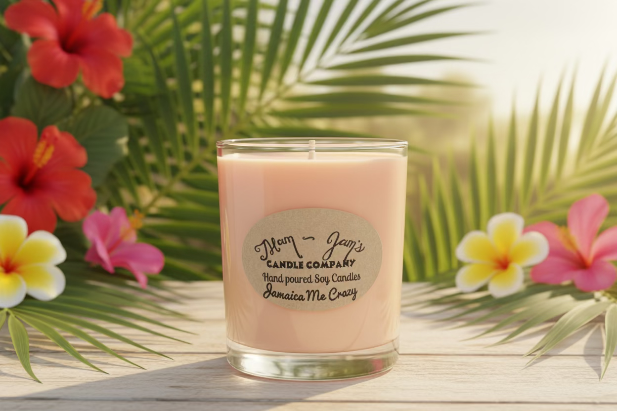 Tropical Paradise Soy Candle – Exotic Island Escape | Mam Jam’s - Korvel