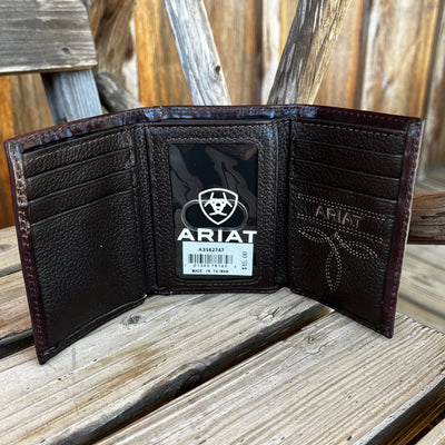 Ariat Men's Calf Hair Tri-Fold Wallet - Stylish & Functional - Korvel