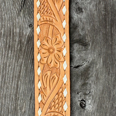 Elegant Floral Tooled Belt for Men and Women | Challenger - Korvel
