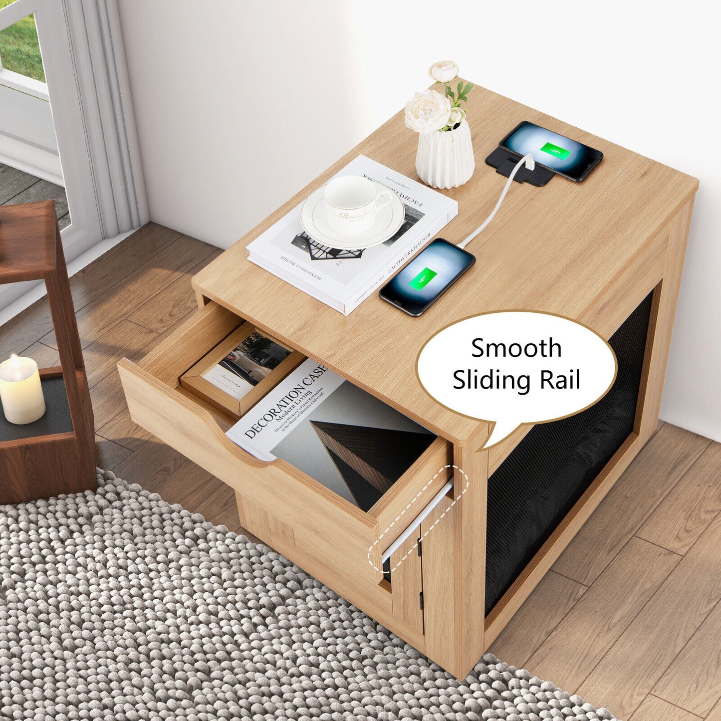 Chenil élégant de style mobilier avec tiroir et lit amovible