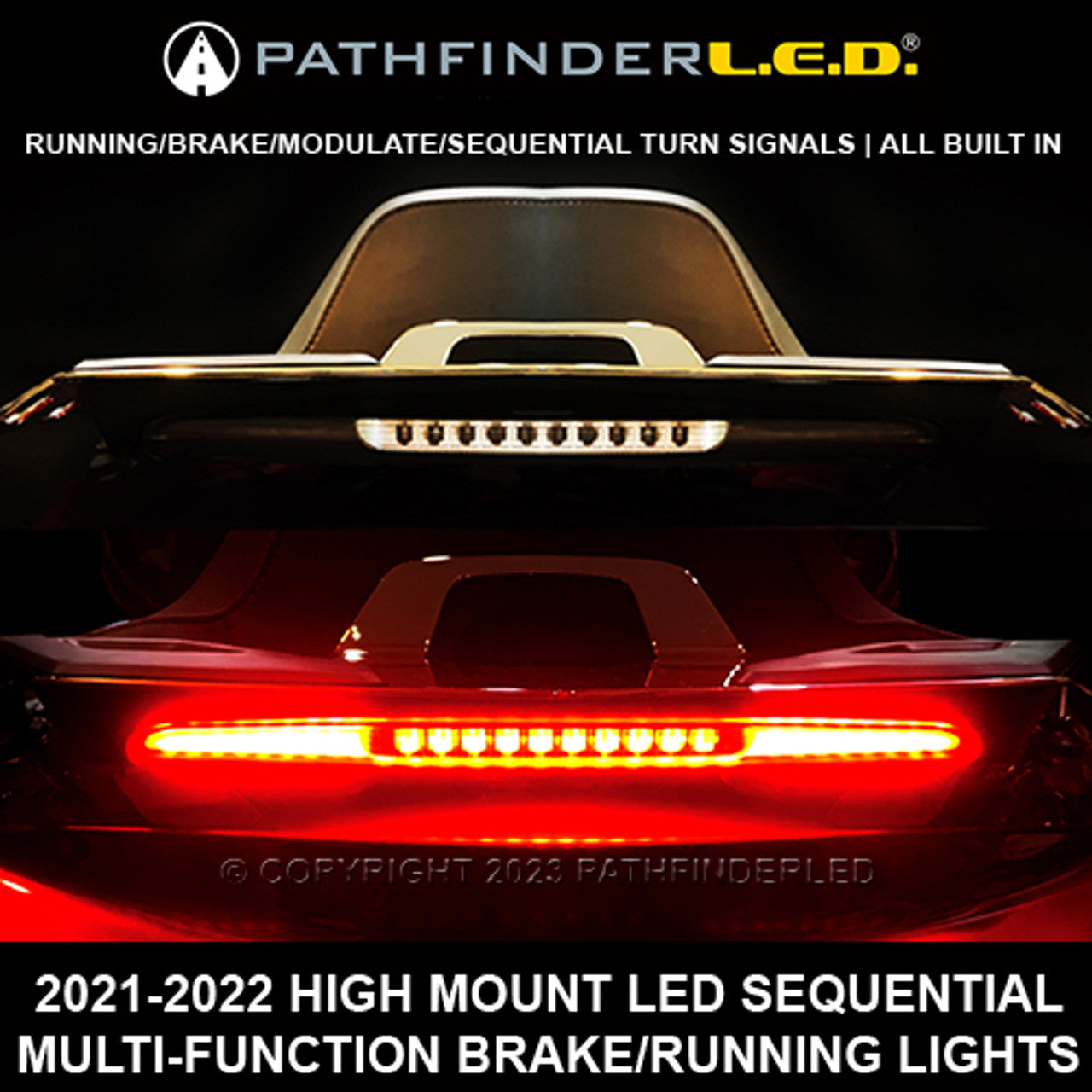 High Mount Sequential LED Brake Running Lights for Gold Wing 2021-2023