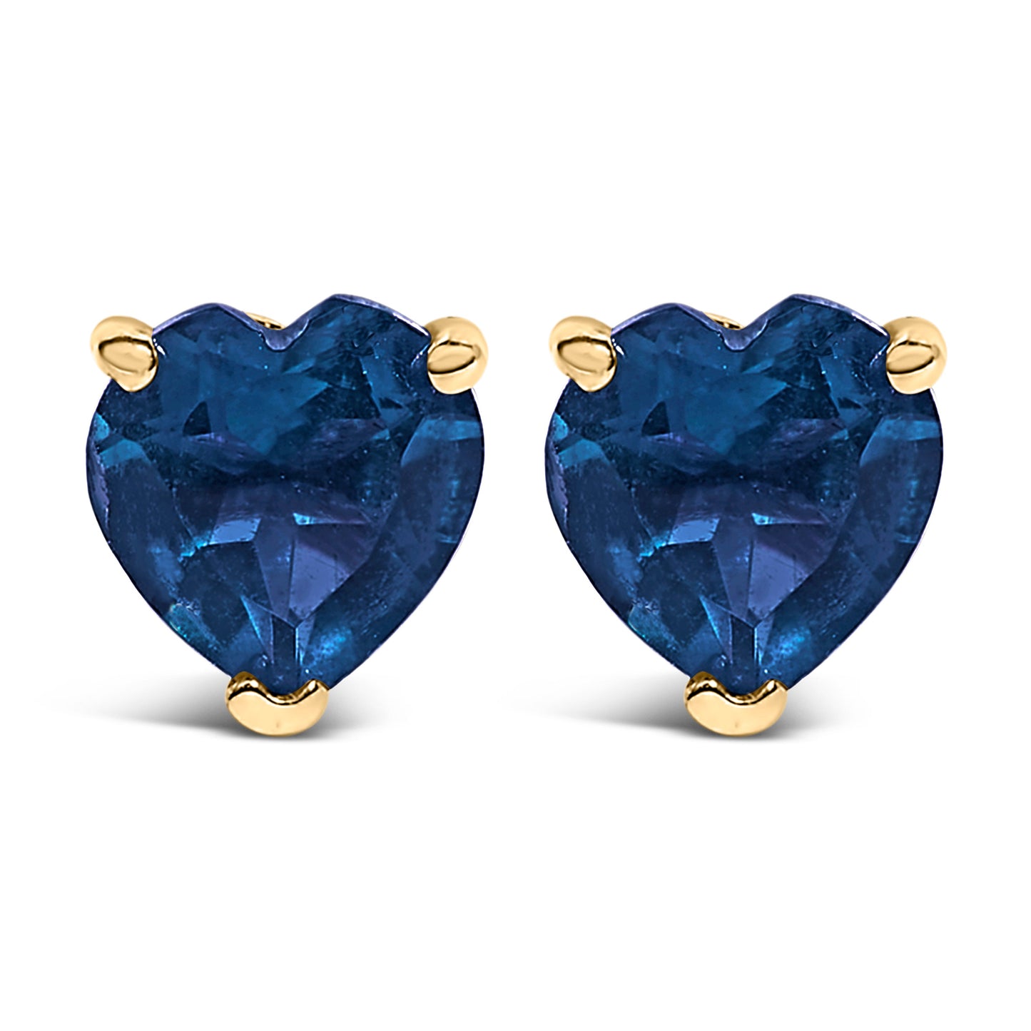14K White Gold Heart Cut Purple Amethyst Stud Earrings