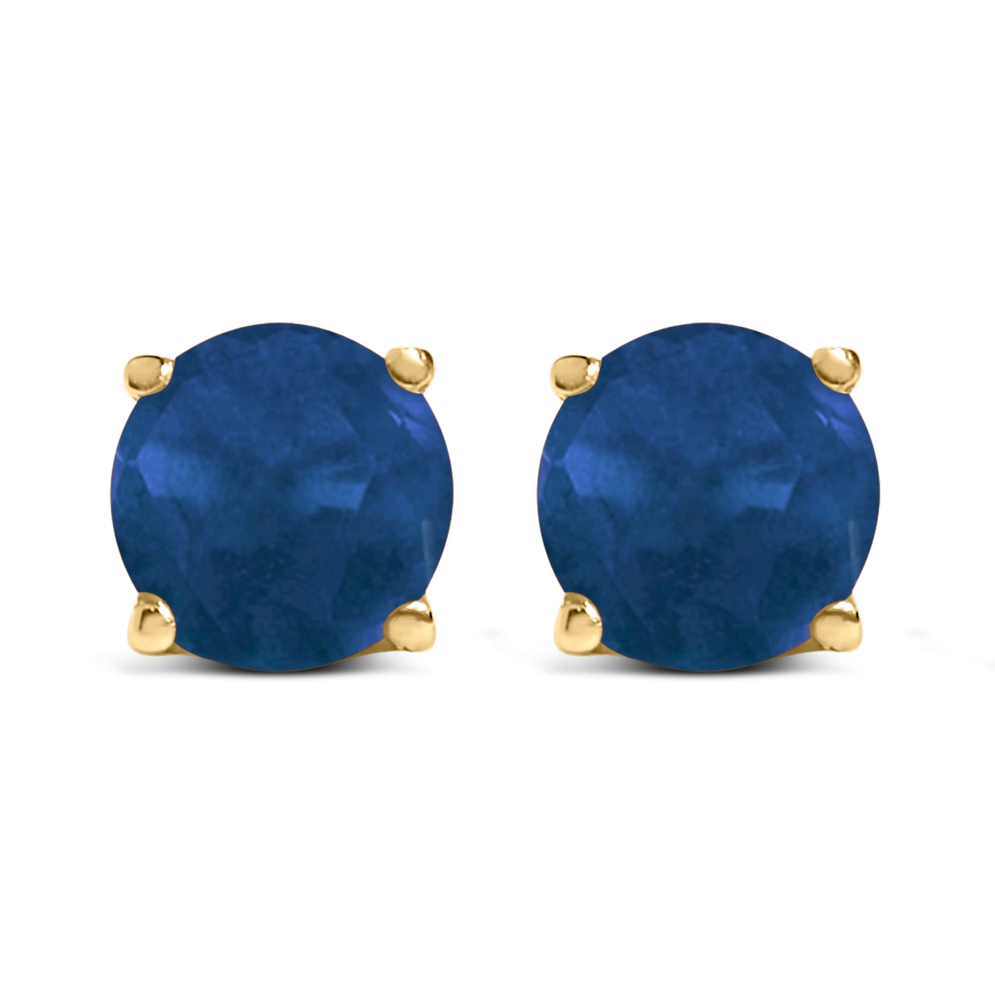 14K White Gold Round Purple Amethyst Stud Earrings