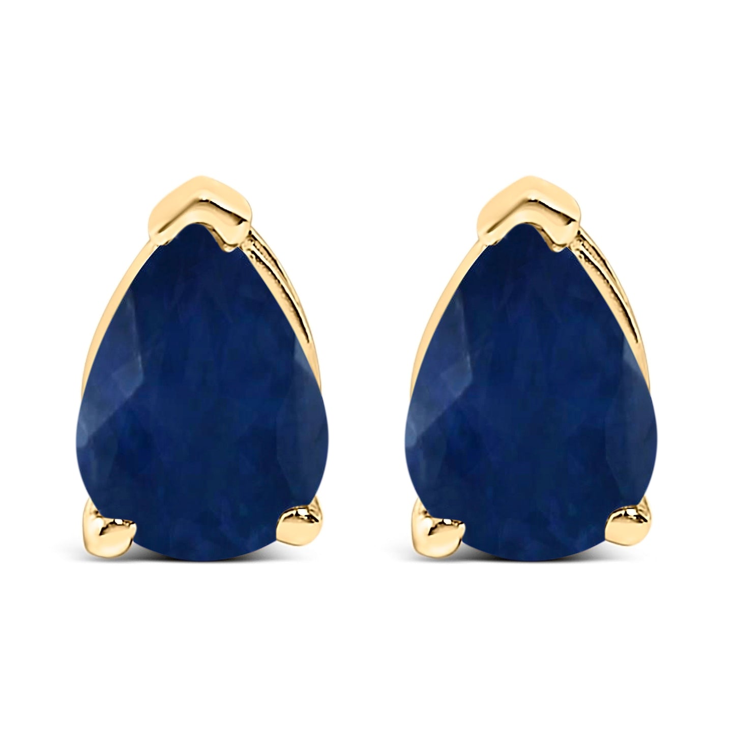 Pendientes de Stud de Amatista Púrpura en Forma de Pera de Oro Blanco de 14K