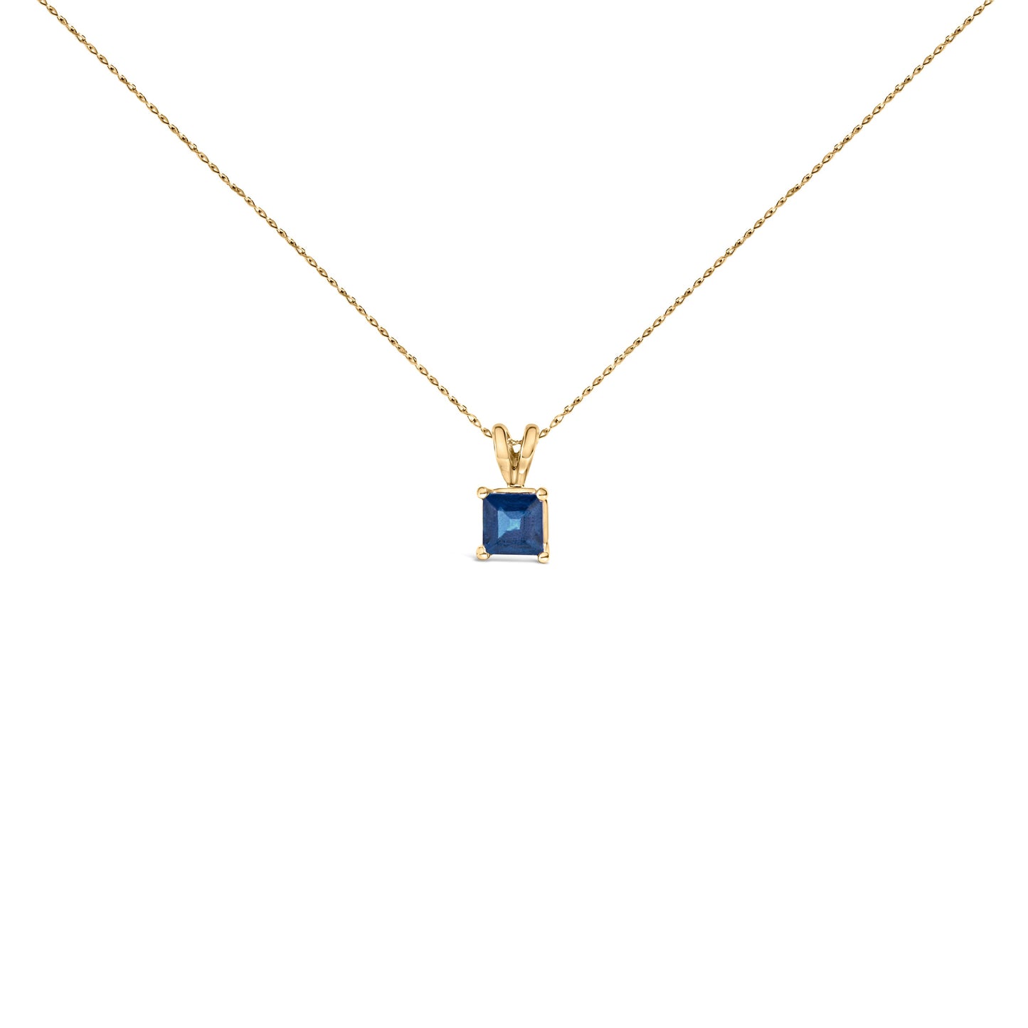 Collar con colgante de amatista púrpura cuadrada en oro blanco de 14 quilates