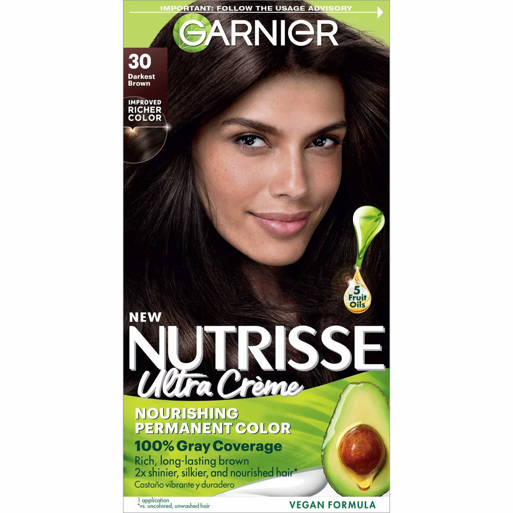 Garnier Nutrisse Ultra Color Nourishing Color Creme 30 Darkest Brown