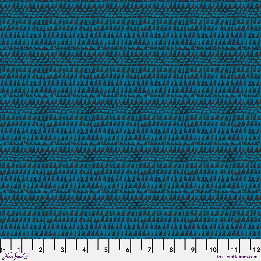 Geo Azure Cotton Fabric - 44"/45" Per Yard