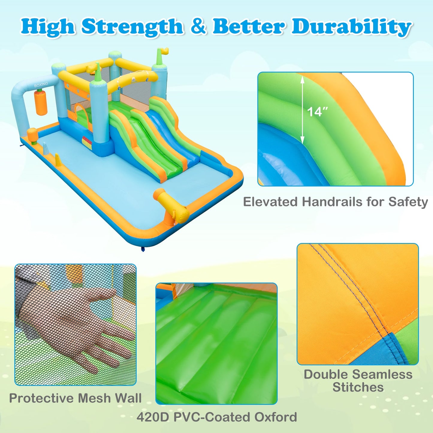 Deslizador de Agua Inflable Gigante para Niños de 3 a 10 Años