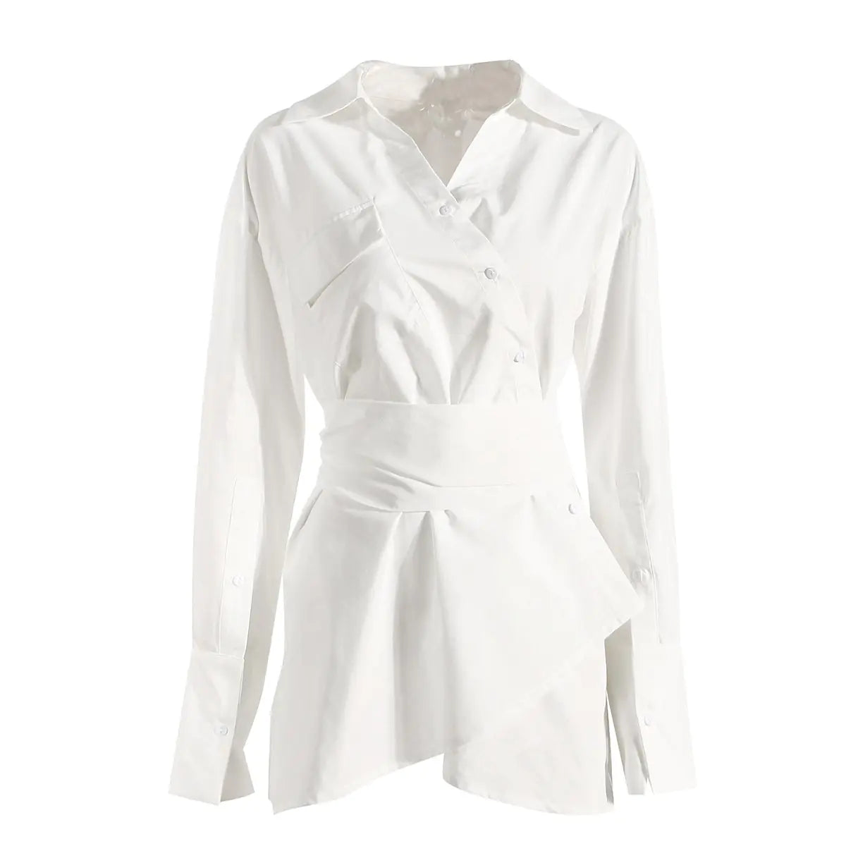 Irregular Hem Shirt Dress for Women
