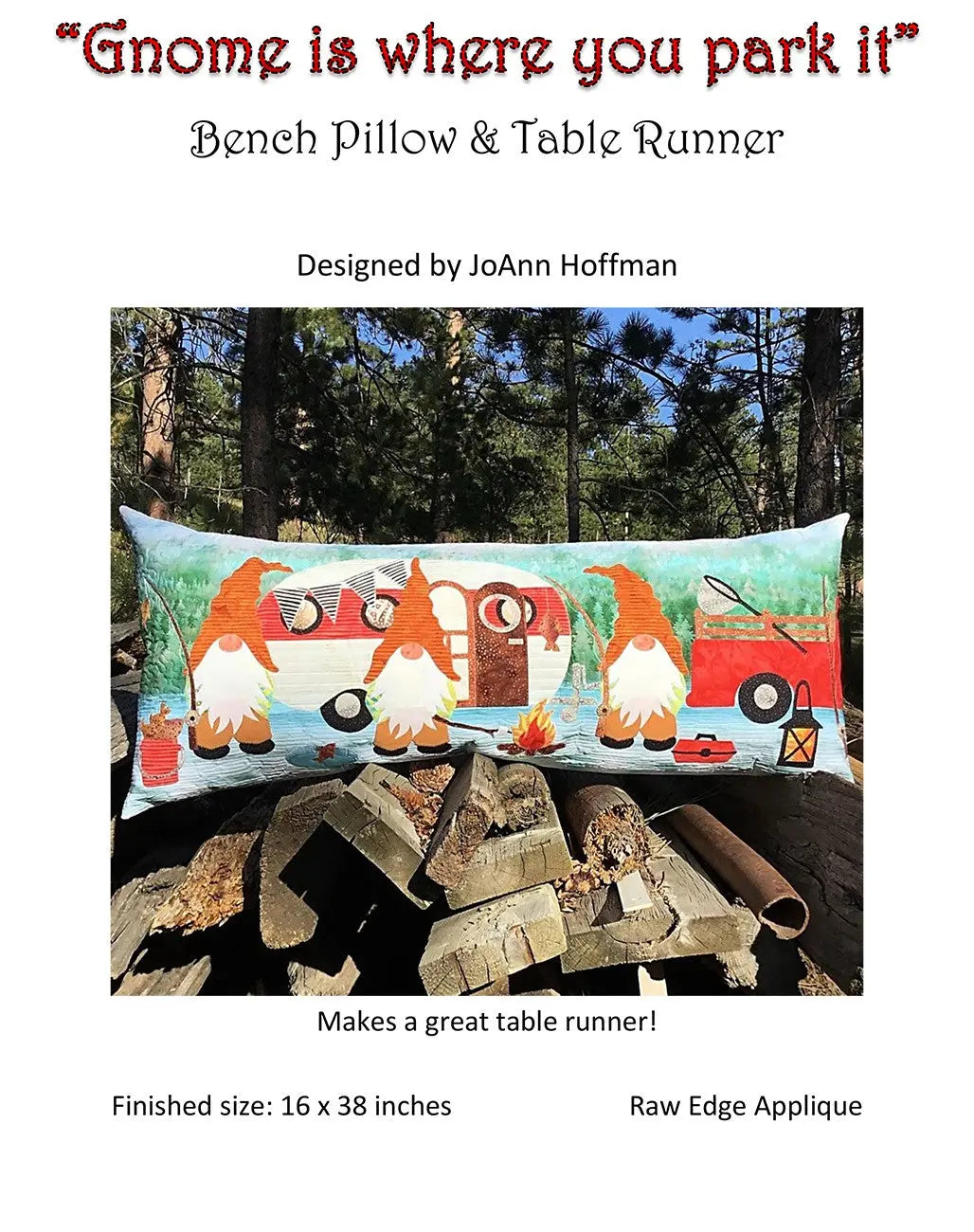 Gnome Is Where You Park It Bench Pillow Pattern