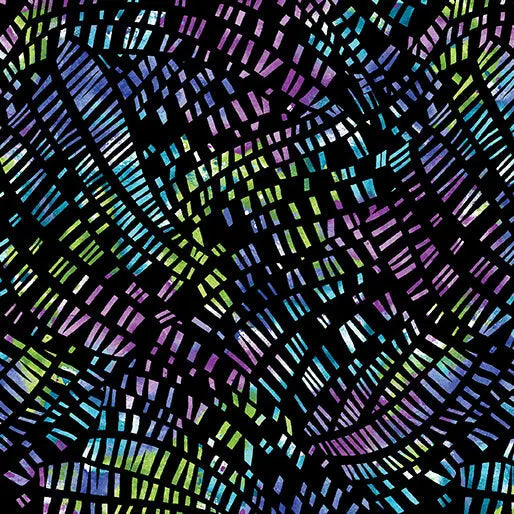 Go with the Flow Mosaic Flow Black/Multi Cotton Fabric Per Yard