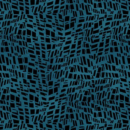 Ve con el flujo de mosaicos fragmentos de algodón teal oscuro por yarda