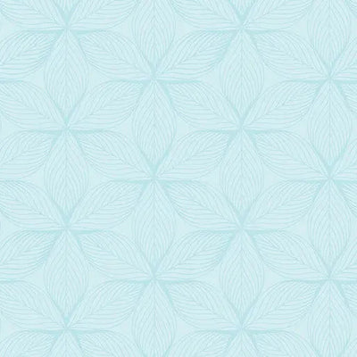 Go with the Flow Star Leaves Light Turquoise Cotton Fabric