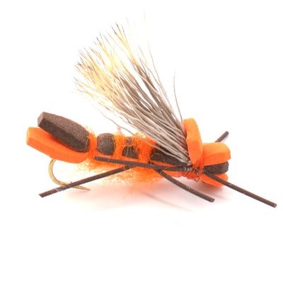 3-Pack Orange Godzilla Hopper - Premium Foam Fly for Trout & Bass Fishing - Korvel