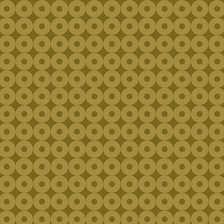 Tela de algodón geo de cuadrícula circular de refinamiento moderno en oro 43"/44" por yarda