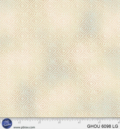 Tela de Algodón con Diamantes Verdes Claros de la Hora Dorada - 44"/45" por Yarda