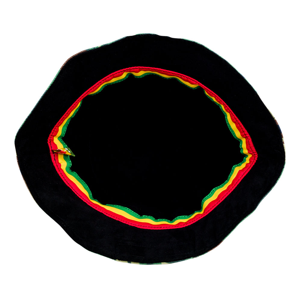Sombrero de Cubo Reversible Rasta Cross