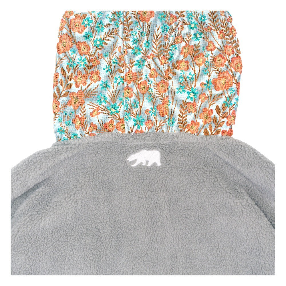 Sudadera con capucha alta de sherpa floral con oso desmontable