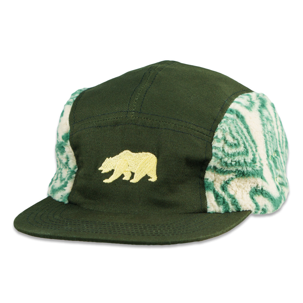 Chapeau 5 panneaux en fourrure verte de la collection Bear