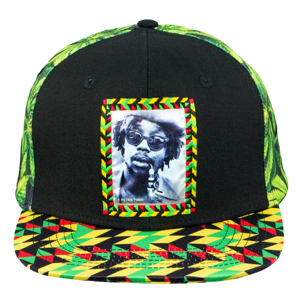 Peter Tosh Leaf Print Snapback Cap