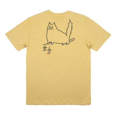 Camiseta Tan con Dibujo de Gato de Jerry Garcia