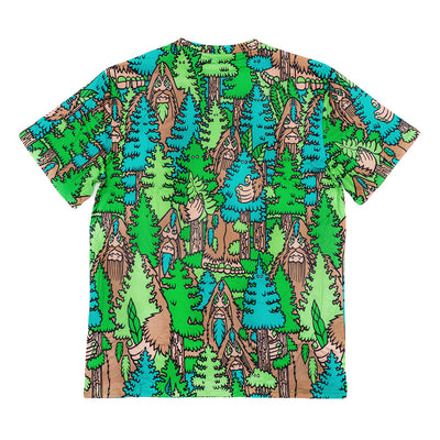 Camiseta Verde Bigfoot En El Bosque