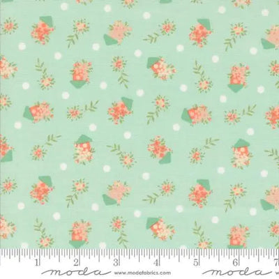 Aqua Abloom Robins Egg Birdhouses Fabric - 44"/45" Per Yard