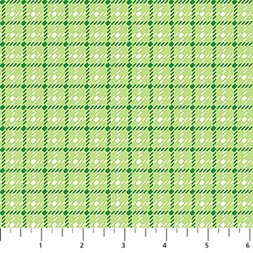 Green Houndstooth Squishmallows Cotton Fabric - 44"/45" Per Yard