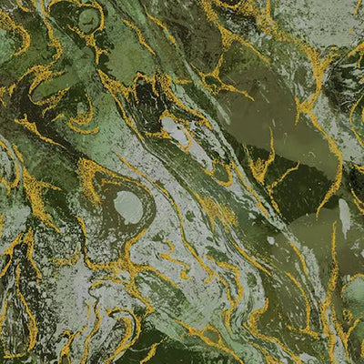 Green Marbled Earth Cotton Fabric - 44"/45" Per Yard