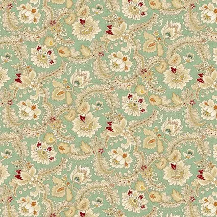 Tela de algodón Green Sea Mist Fancy Foulard de fondo ancho
