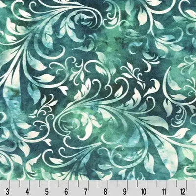 Green Teal Bliss Batik Isabella Digital Cuddle Fabric