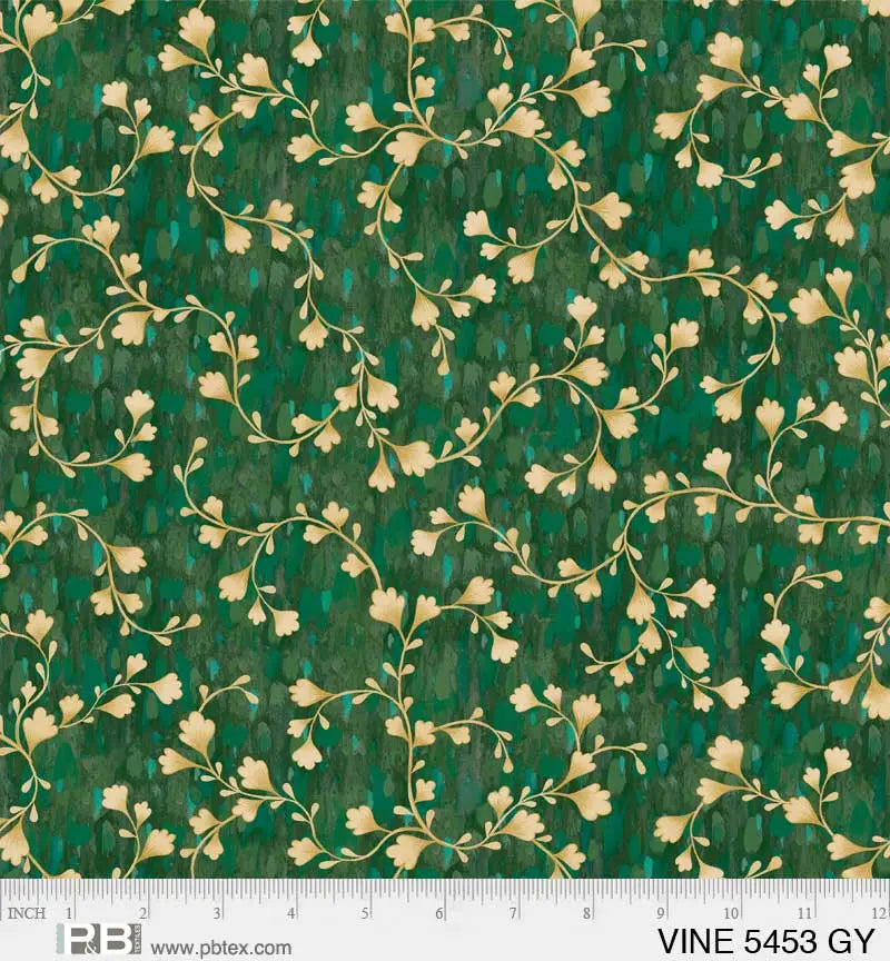 Tissu Large en Coton à Motif Vigne Verte - Qualité Premium