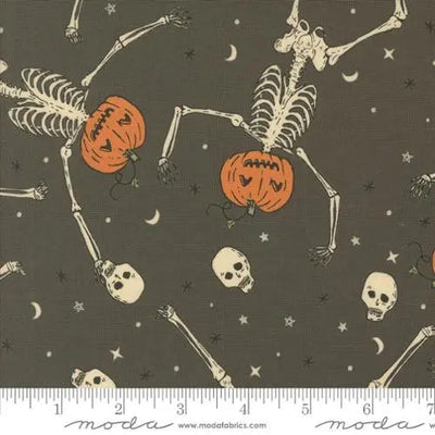 Grey Dancing Pumpkins Novelty Fabric - 44"/45" Per Yard
