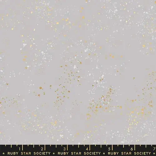 Grey Dove Speckled Metallic Cotton Wideback Fabric