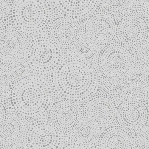 Tissu en coton large avec motifs hexagonaux gris brume par yard
