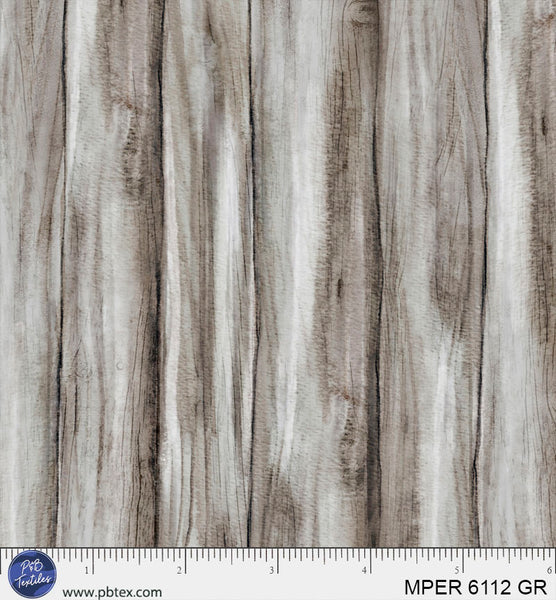 Tissu en coton Grey Wood Meadow Perch - 44”/45” par yard