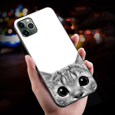 Black Big Eye Cat Phone Case for iPhone Series