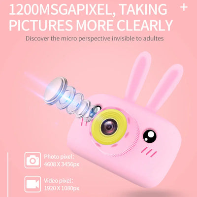 Child camera HD digital camera 2 inch cute cartoon Camera toys children birthday gift 1600w child toys Camera - Korvel