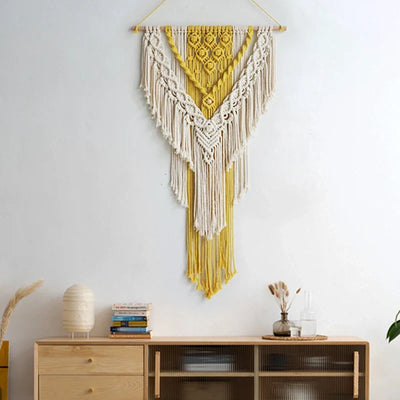 Nordic Macrame Wall Hanging Handmade Tapestry Boho Decor Tassel Living Room Wall Hanging Decoration - Korvel