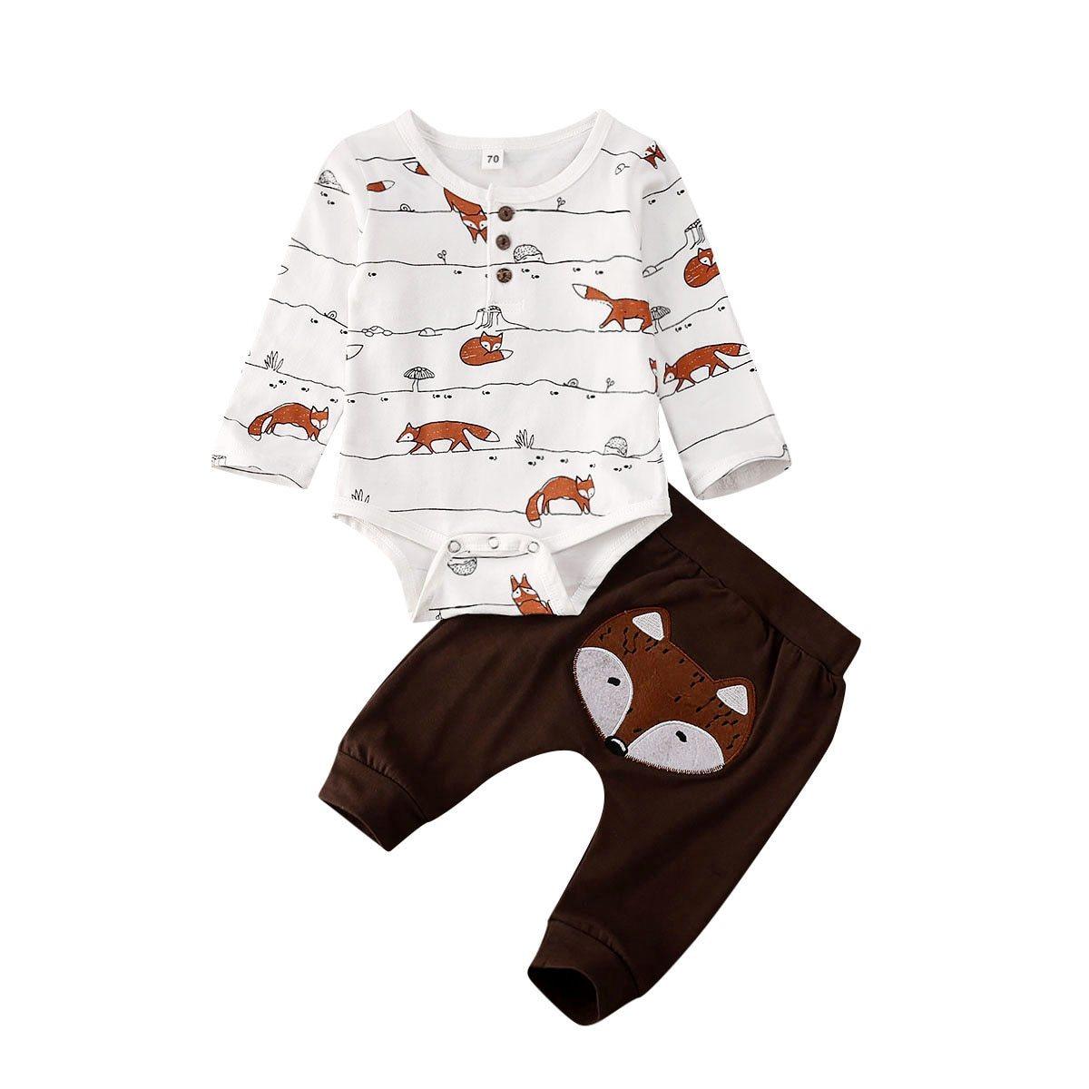 Ensemble de bébé en imprimé renard de luxe pour l'automne