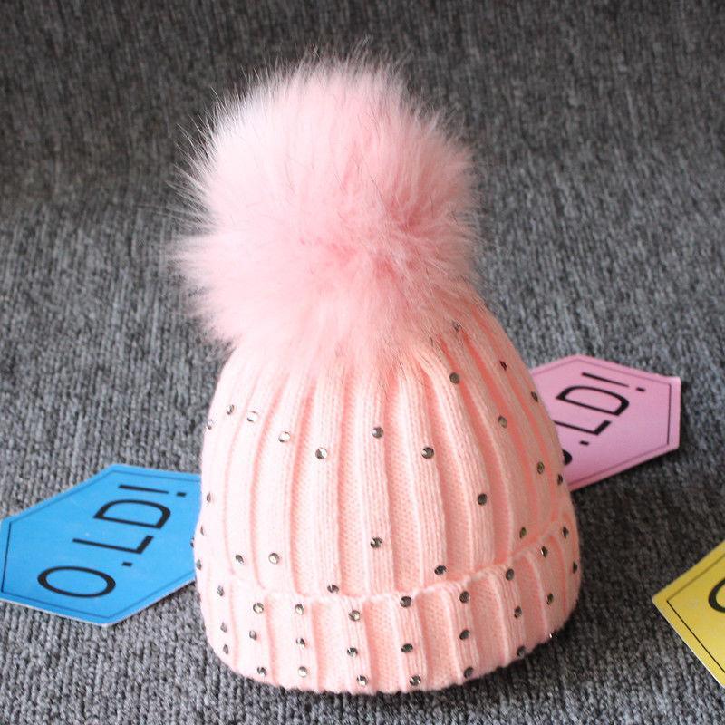 Charming Newborn Baby Winter Knit Hat with Pompom