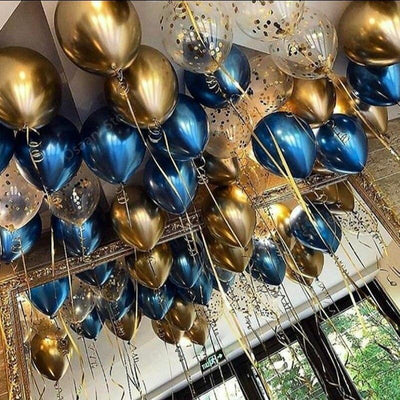 Luxury Gold Metal Latex Balloons - 20pcs Party Decorations