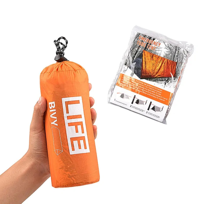 Survival Tube Emergency Tent with Whistle