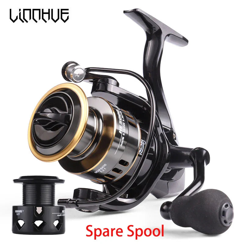 CARRETE DE PESCA DE SPINNING LINNHUE HE7000 - Rendimiento de Alta Velocidad