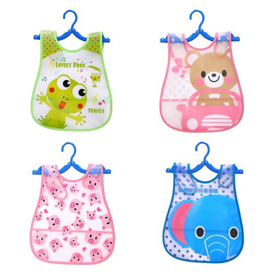 Adjustable Animal Print Waterproof Feeding Bibs for Kids