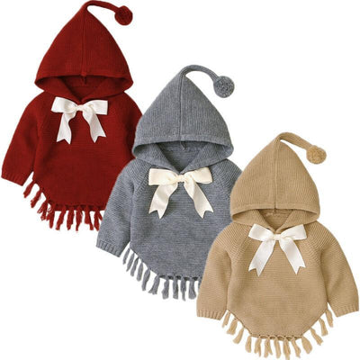 Luxury Modern Toddler Knitted Tassel Pullover Coat