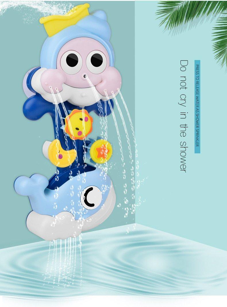 Juguete de baño interactivo de spray de agua caracol y ballena para niños pequeños