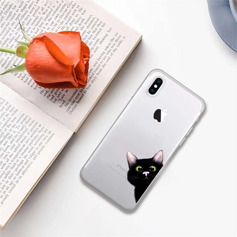Cute Black Cat Phone Case for iPhone Models